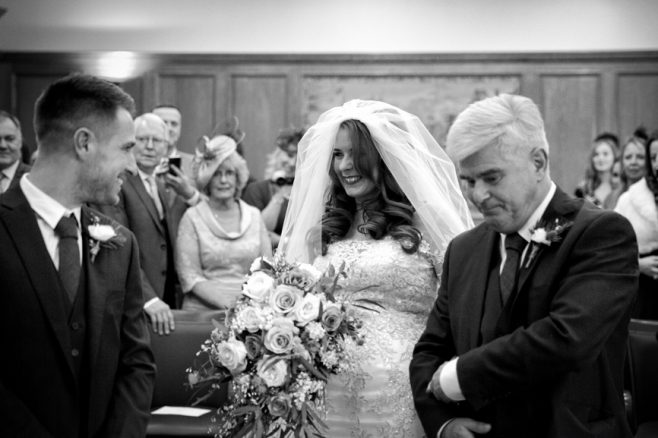 bride & groom at South Lodge Horsham