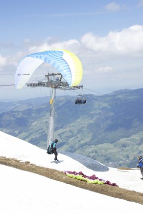 Paragliders at top of Stoos